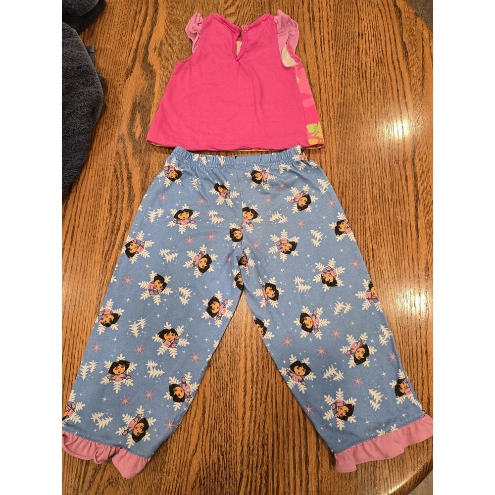 Vintage Nick Jr Dora The Explorer 2 Piece Pajama Set  Girl's Youth READ‎